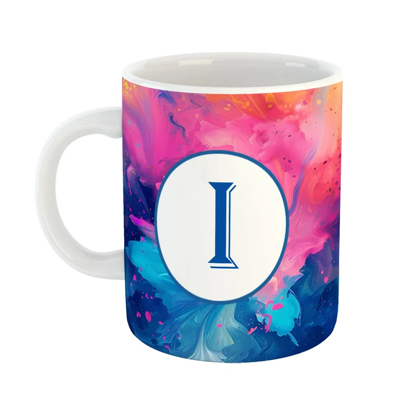 ماگ پادآفرین مدل فانتزی طرح حرف I کد 19