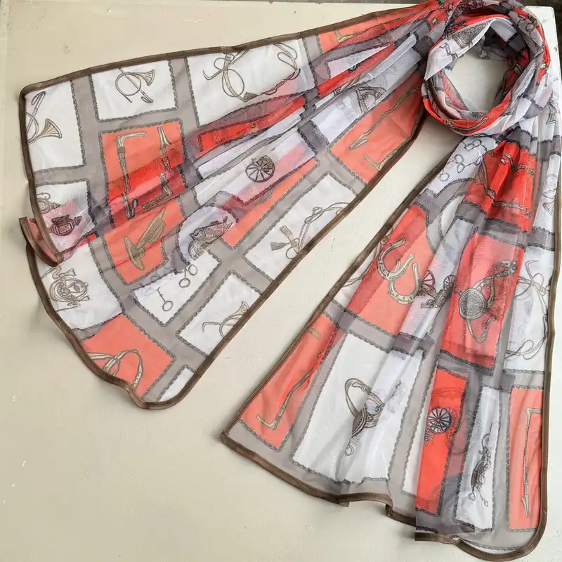 شال زنانه مدل توری تابستانی چهار خانه