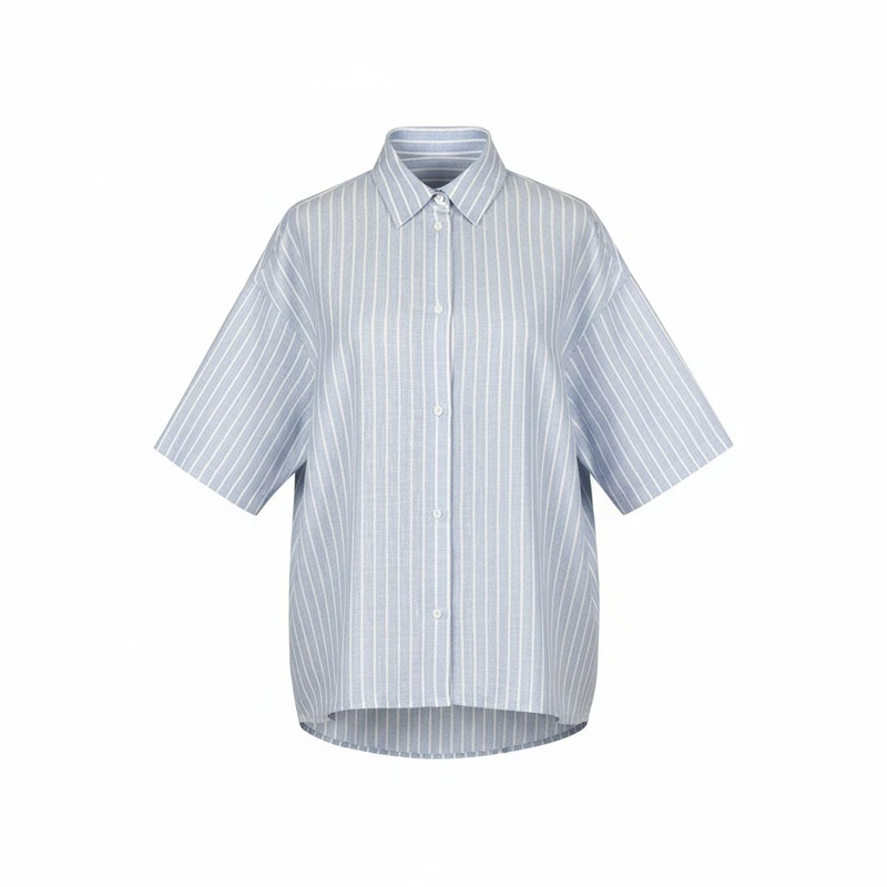 شومیز آستین سه ربع یقه برگردان زنانه مدل راه خطی