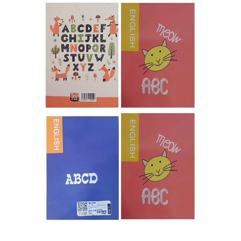 دفتر زبان 50 برگ مدل شفیعی مجموعه 4 عددی 