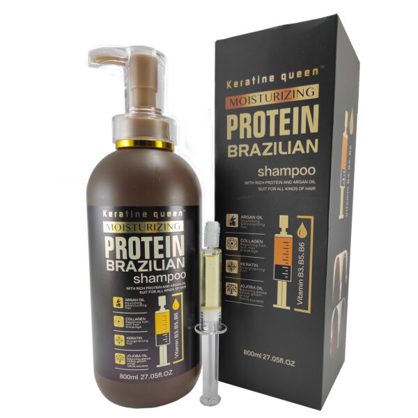 شامپو مو کوئین برزیل مدل پروتئین حجم 800 میلی لیتر