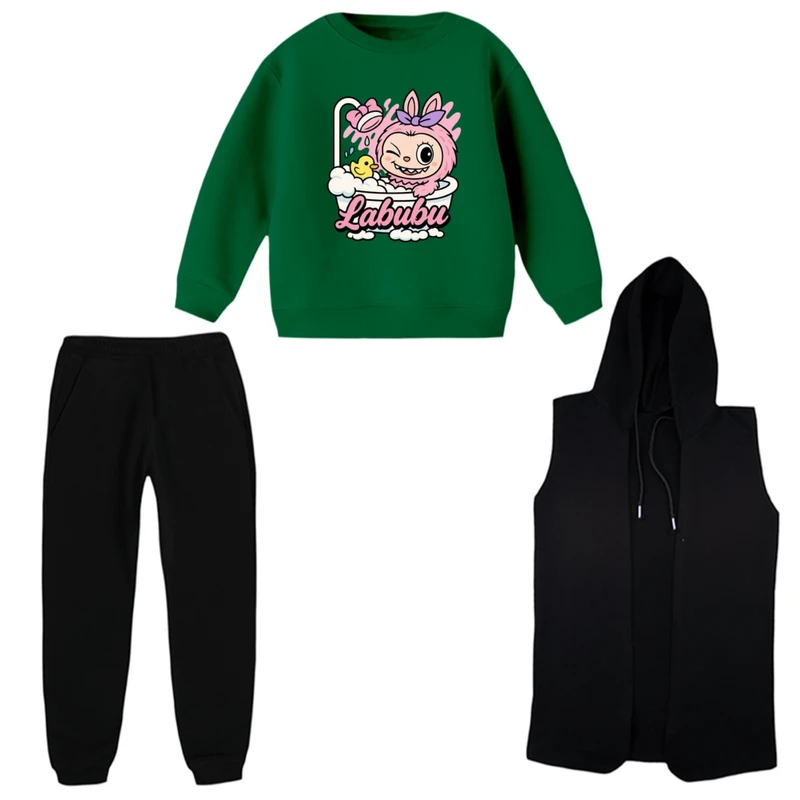 ست 3 تکه لباس راحتی بچگانه مدل لبوبو کد 07