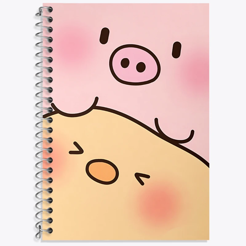 دفتر زبان 50 برگ خندالو مدل سه خط طرح خوک و جوجه کیوت کد N3976