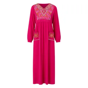 پیراهن ساحلی یقه گرد زنانه مدل دو جیب بیرونی طرح دار 23301346