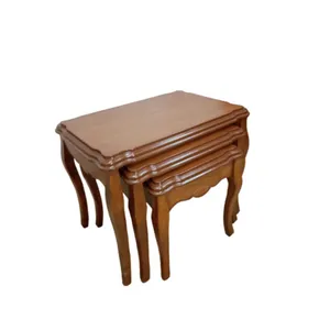 میز عسلی مدل الماسی خراطی A301 مجموعه 3 عددی