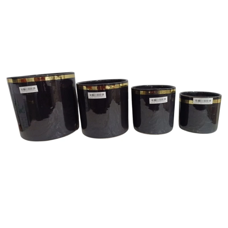 گلدان سرامیکی مدل استوانه مجموعه چهار عددی