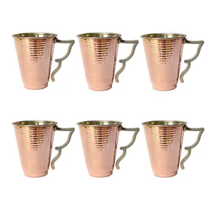 لیوان مسی مدل مخروطی مجموعه 6 عددی