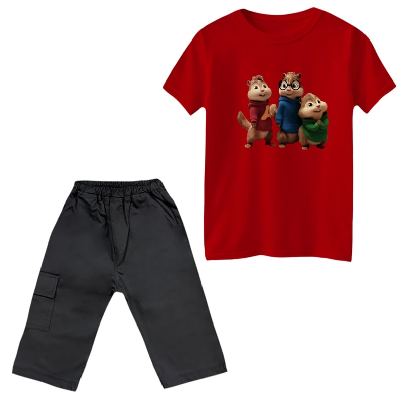 ست تی‌شرت و شلوارک پسرانه مدل آلوین کد 1