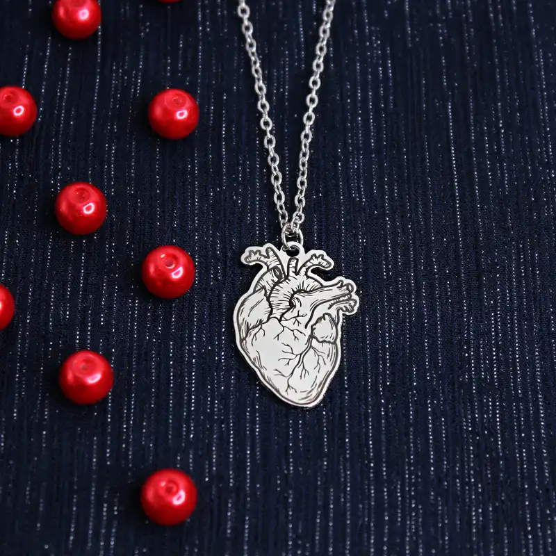 گردنبند گلسو مدل قلب آناتومی استیل