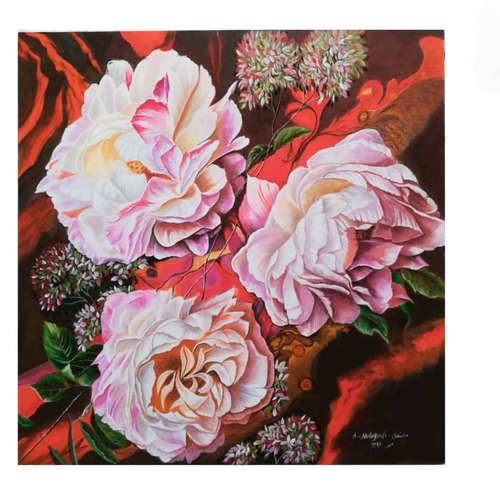 تابلو نقاشی رنگ روغن طرح گل کد 5