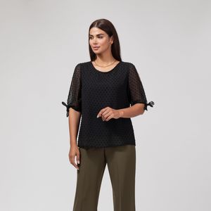 بلوز آستین کوتاه یقه گرد زنانه برنس مدل 40102