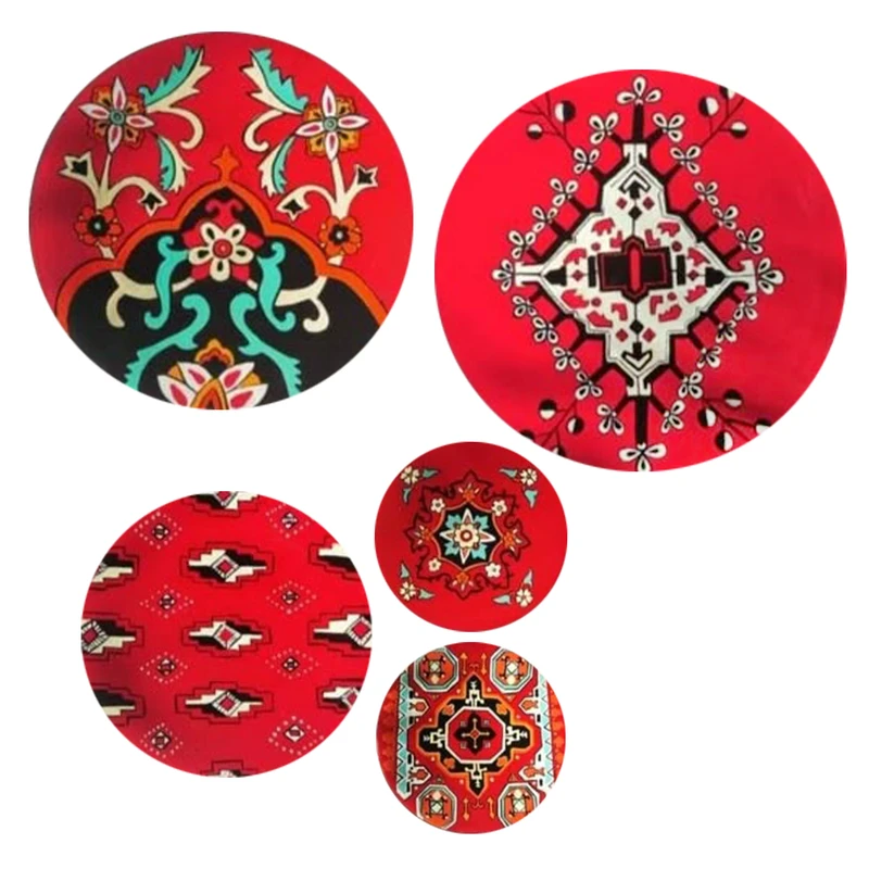 بشقاب دیوارکوب سفالی طرح سنتی مدل Y_20 مجموعه 5 عددی