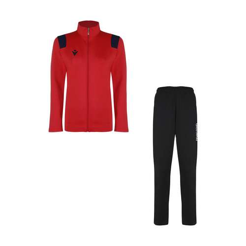 ست گرمکن و شلوار ورزشی زنانه مکرون مدل فوجین پلاس رنگ قرمز