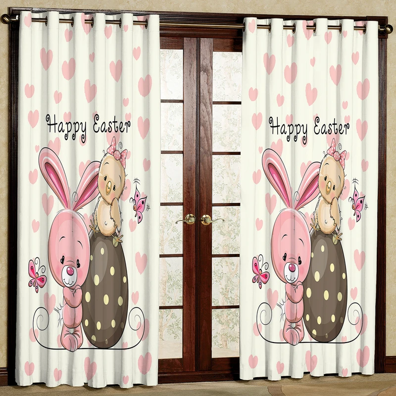 پرده مدل جوجه و خرگوش مخمل پانچی کد 1939 سایز 200x140 سانتی متر