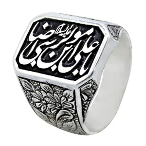 انگشتر نقره مردانه مدل قلم زنی کد s22