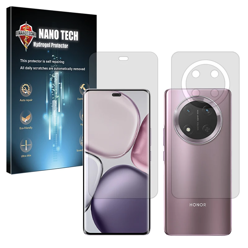 محافظ صفحه نمایش شفاف نانو تک مدل Tough مناسب برای گوشی موبایل آنر X9c به همراه محافظ پشت گوشی