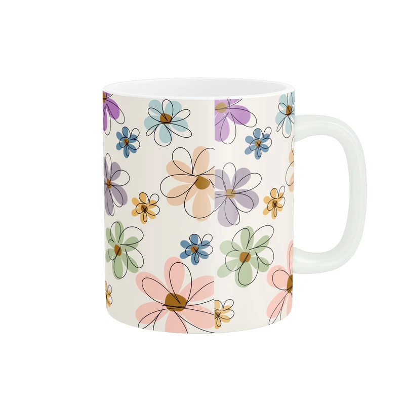 ماگ زیگورات مدل گل های رنگی کد 1891