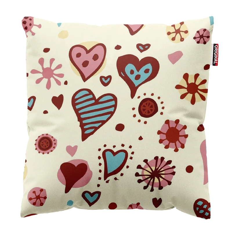 کوسن پاد آفرین طرح قلب کد 4896 سایز 30*30 سانتی متر