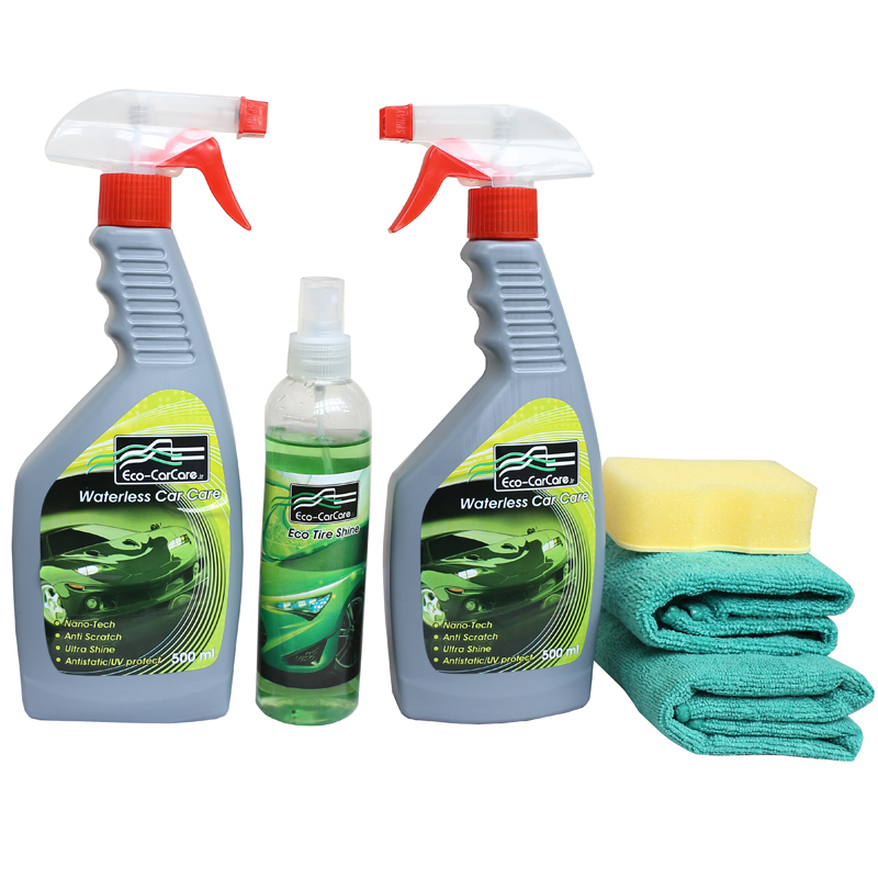 اسپری و مایع نظافت خودرو اکو کر مدل G7 مجموعه 3 عددی به همراه دستمال و اسفنج نظافت خودرو