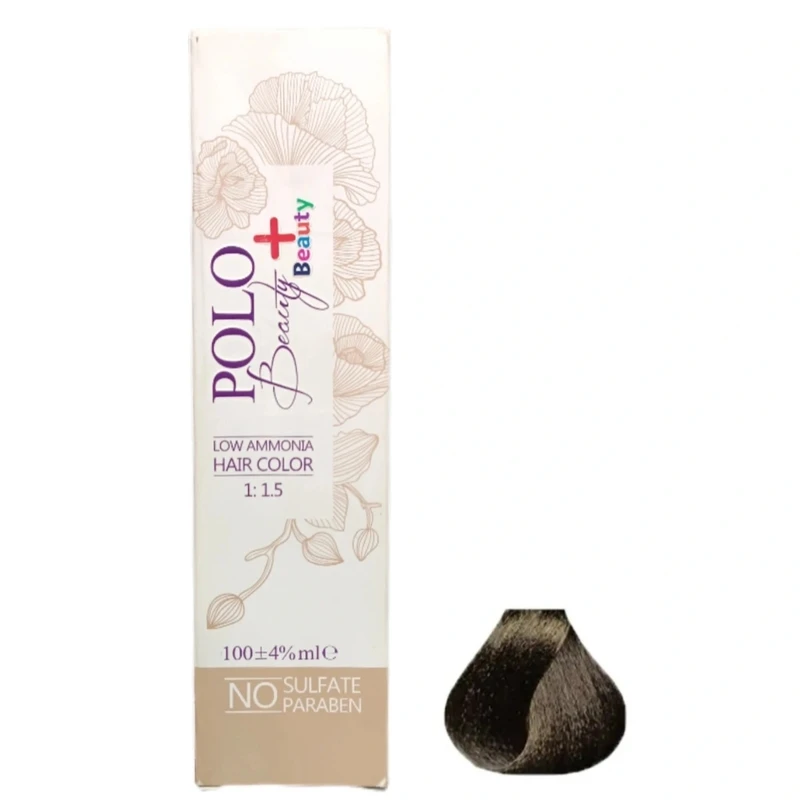 رنگ مو پلو بیوتی شماره 4.1مدل پلاس بیوتی حجم 100 میلی لیتر رنگ قهوه‌ای دودی تیره 