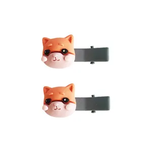 گیره مو دخترانه طرح گربه مجموعه دو عددی