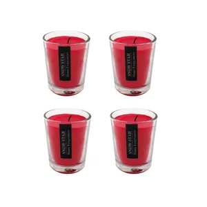 شمع لیوانی مدل تمشک بسته 4 عددی