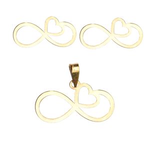 نیم ست طلا 18 عیار زنانه کرابو طرح قلب بینهایت مدل Kr8004