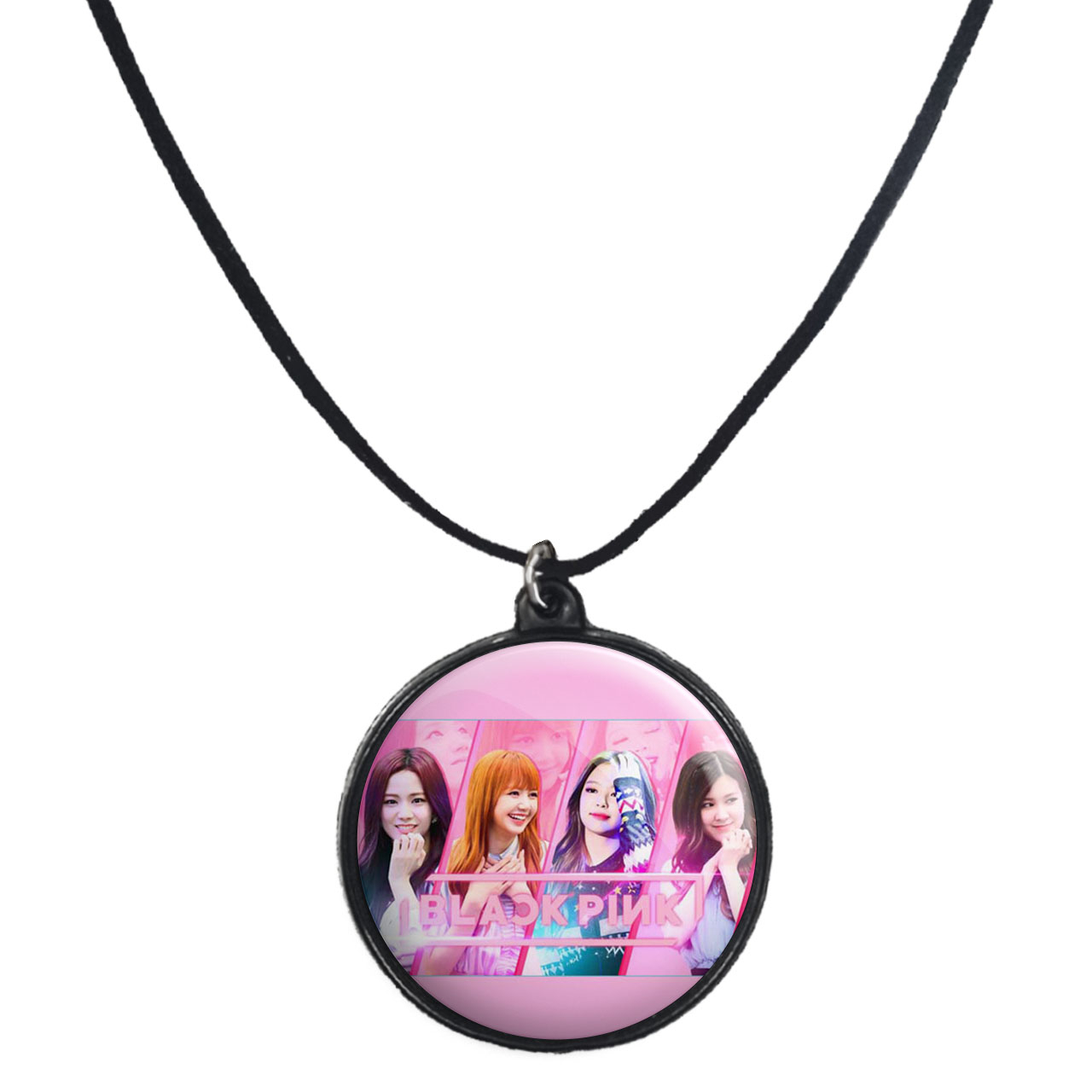 گردنبند پرمانه طرح بلک پینک کد pmb.775 مدل دو طرفه