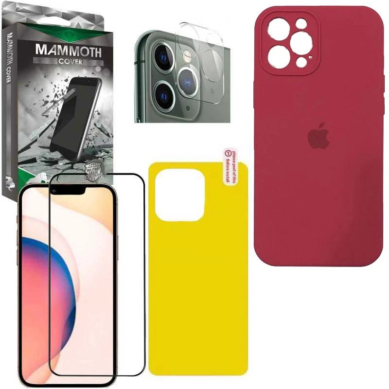 کاور ماموت مدل M-SLCNBNDL مناسب برای گوشی موبایل اپل Iphone 13 Pro Max به همراه محافظ صفحه نمایش و برچسب محافظ پشت و محافظ لنز دوربین