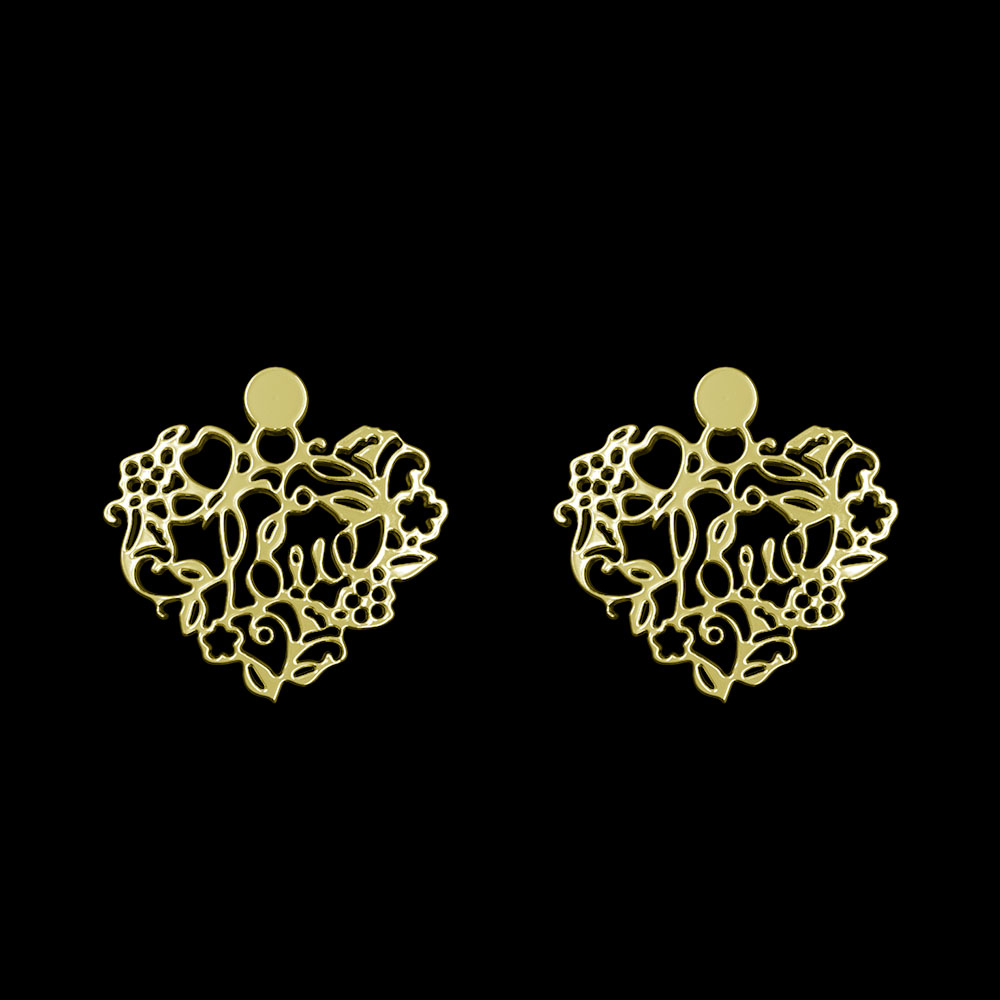 گوشواره طلا 18 عیار زنانه مدوپد مدل قلب کد GA1-11415