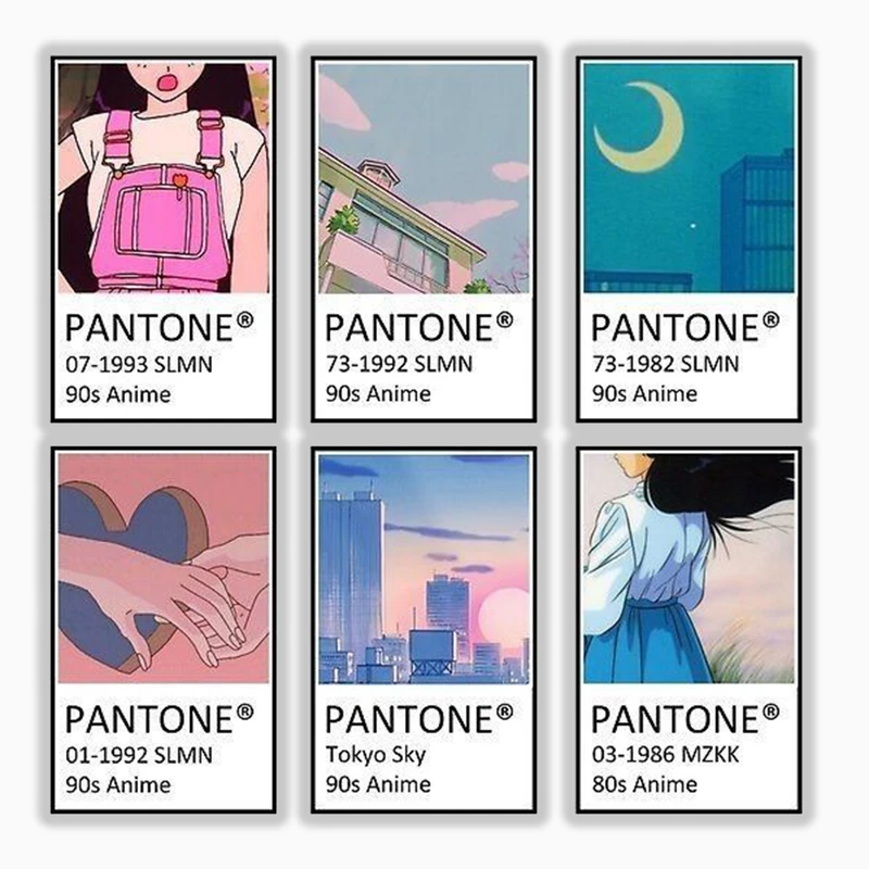 استیکر لپ تاپ و موبایل بووم طرح پنتون مدل دخترونه کد mm17 مجموعه 6 عددی