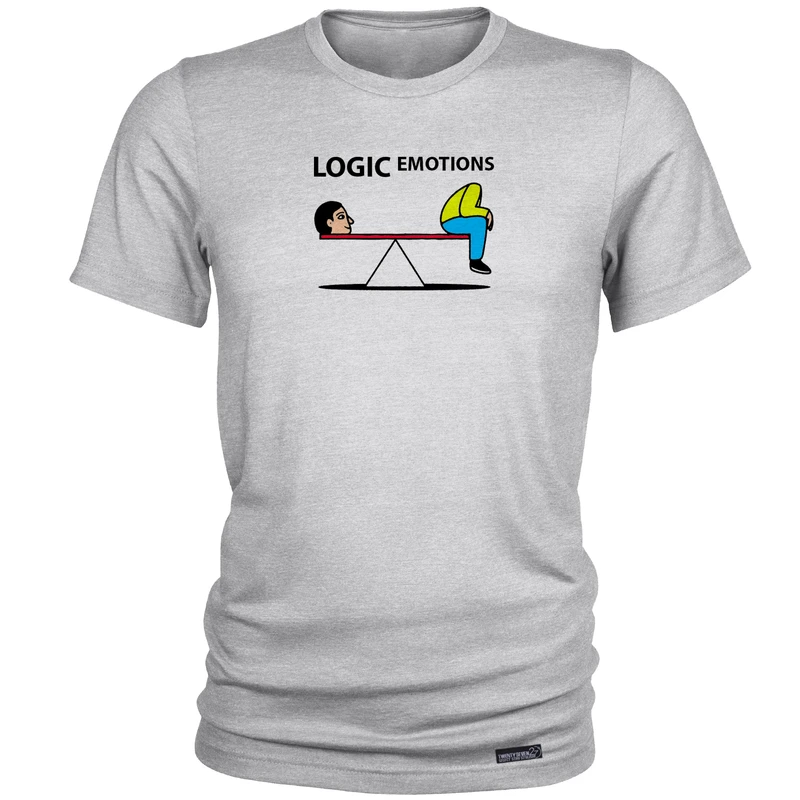 تی شرت آستین کوتاه مردانه 27 مدل Logic vs Emotions کد MH1566