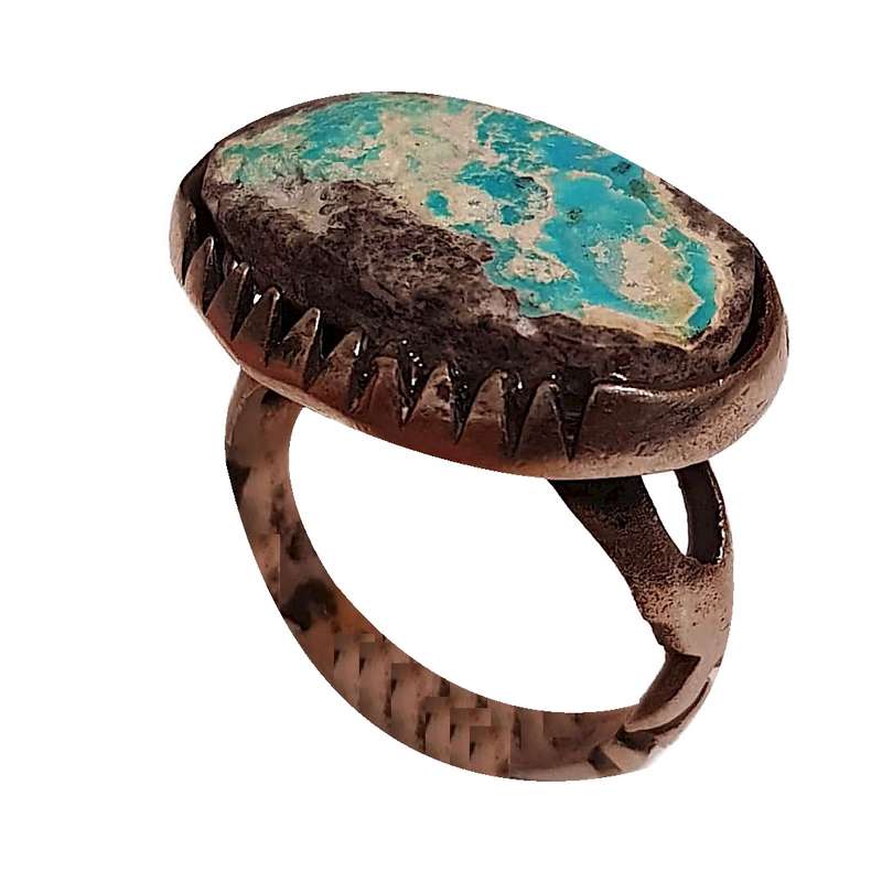 انگشتر نقره مردانه مدل فیروزه نیشابور  FN21