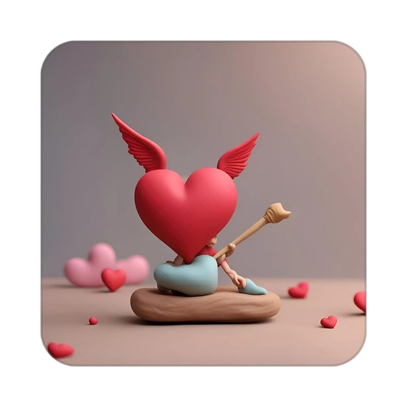 زیر لیوانی کاکتی طرح عاشقانه مدل mp40706