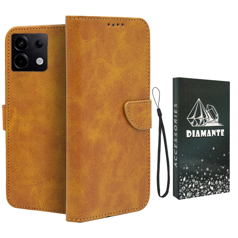 کیف کلاسوری دیامانته مدل Scusa Bk مناسب برای گوشی موبایل شیائومی Redmi Note 13 Pro 5G به همراه بند آویز