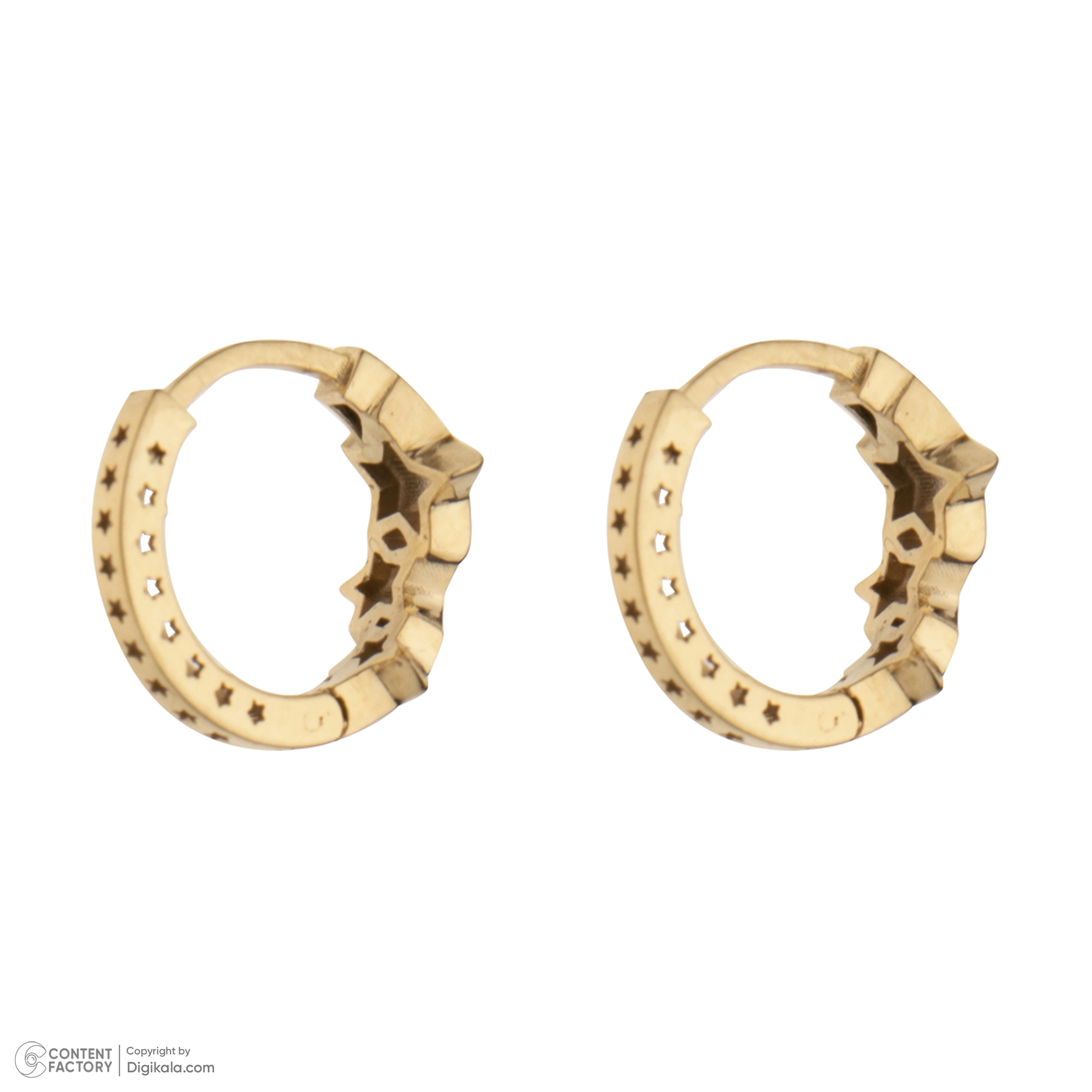 گوشواره حلقه‌ای طلا 18 عیار زنانه گلدم مدل E-3070078