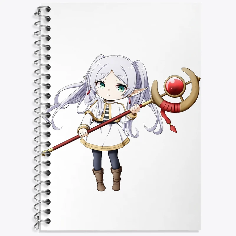 دفتر زبان 50 برگ خندالو مدل دو خط طرح انیمه فریرن (Frieren) کد 33911