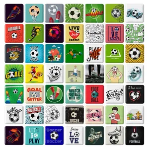 مگنت خندالو طرح فوتبال Football مدل مربعی کد 103 مجموعه 49 عددی