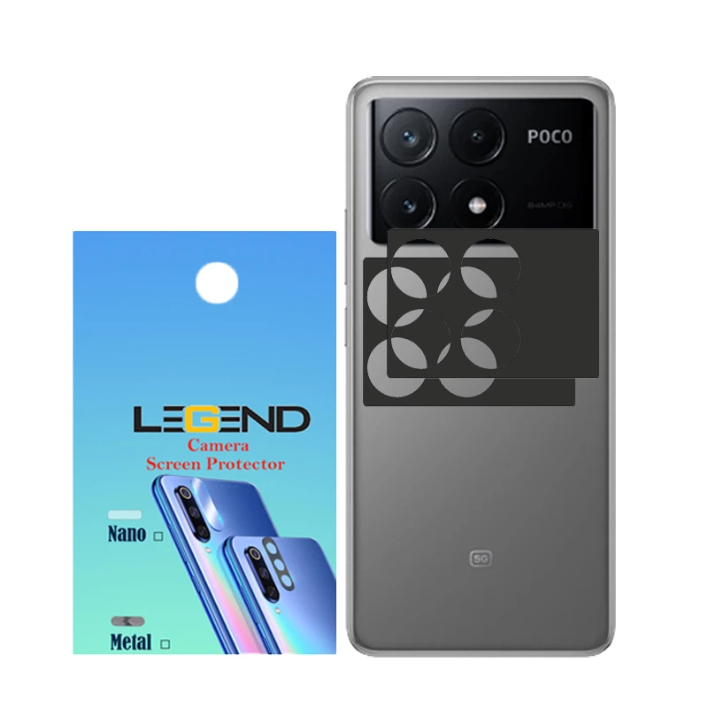 محافظ لنز دوربین لجند مدل قابدار مناسب برای گوشی موبایل شیائومی Poco X6 Pro بسته 2 عددی