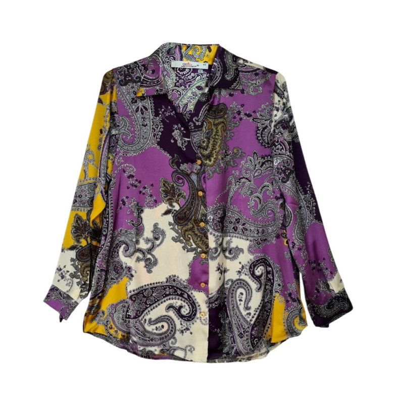 شومیز آستین بلند زنانه مدل پترن بته جقه کد ۵