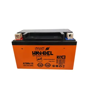 باتری موتورسیکلت 12 ولت 7 آمپر هندل مدل A7MS-12