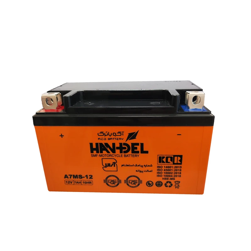 باتری موتورسیکلت 12 ولت 7 آمپر هندل مدل A7MS-12