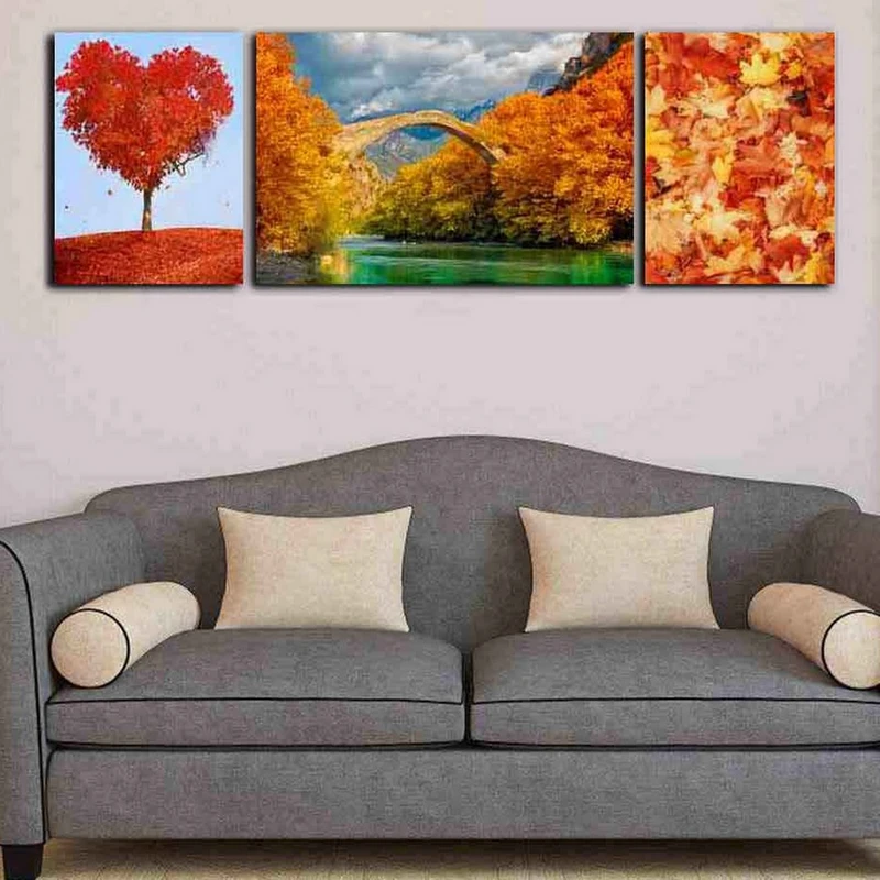 تابلو شاسی بکلیت طرح طبیعت پاییزی مدل SH-249 مجموعه 3 عددی