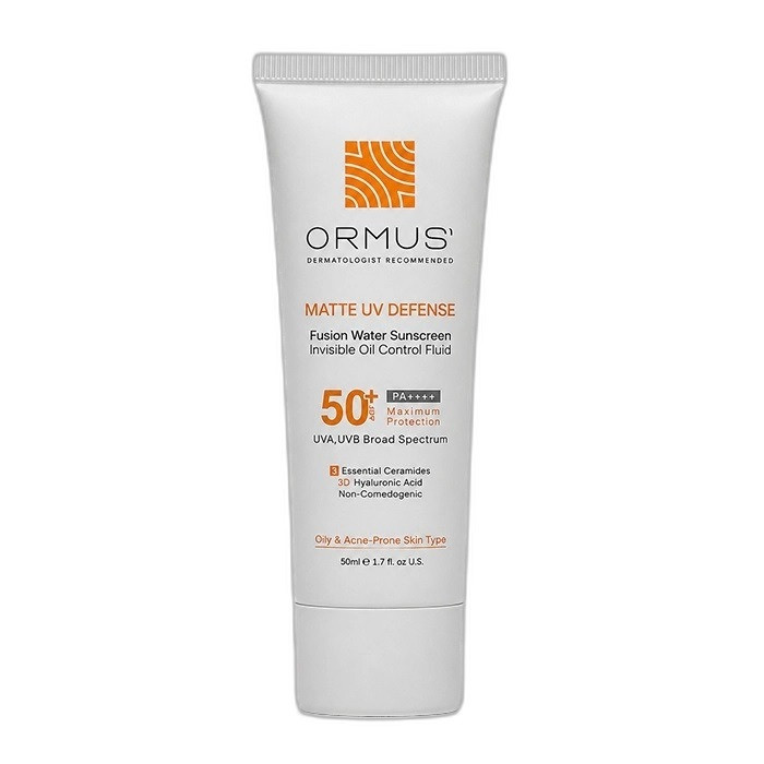فلوئید ضد آفتاب مات دست، صورت، گردن اورموس +SPF 50 مدل Matte UV Defense محافظ UVA ،UVB و PA++++ ‌مناسب برای پوست آکنه‌دار ، چرب حجم 50 میلی‌لیتر