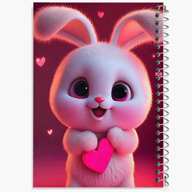 دفتر ژورنال نویسی 50 برگ خندالو مدل نقطه ای طرح خرگوش کیوت کد N1788