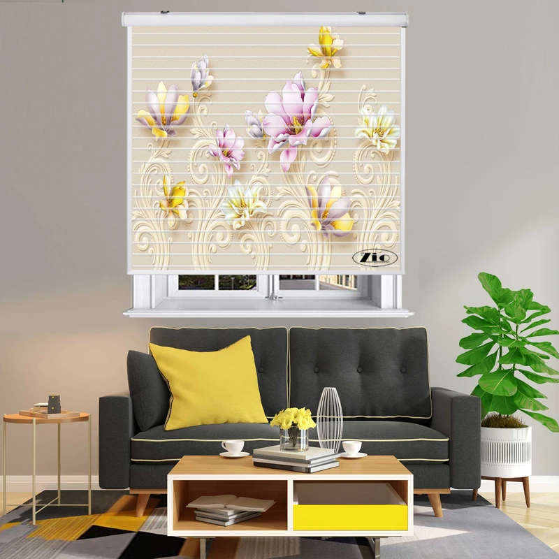 پرده زبرا زیو مدل سیلوئت 3D1310 سایز 150x150 سانتی متر