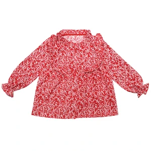 شومیز آستین بلند دخترانه گنجشکک مدل پرنسسی شکوفه بهار پوپلین