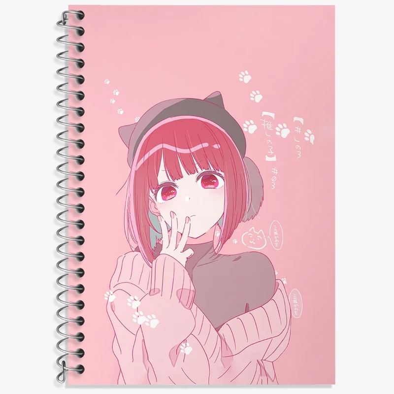 دفتر زبان 50 برگ خندالو مدل سه خط طرح کانا انیمه اوشی نو کو کد 31210