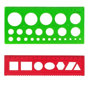 شابلون مدل ژله ای دایره به همراه خط‌کش 20 سانتی متری