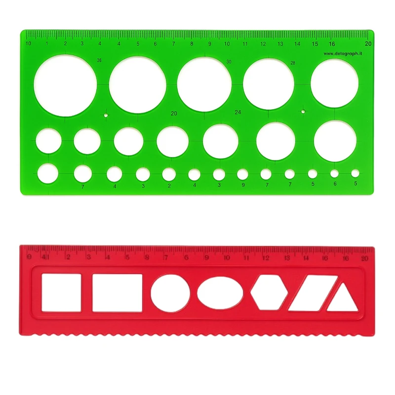 شابلون مدل ژله ای دایره به همراه خط‌کش 20 سانتی متری